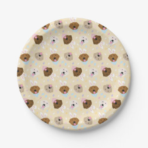 Happy Easter Golden Retriever Dogs Paper Plate