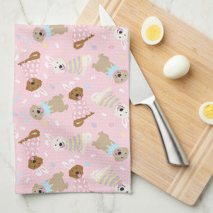 Happy Easter Golden Retriever Dogs Tea Towel