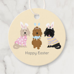 Happy Easter Goldendoodle Dogs Favour Tags
