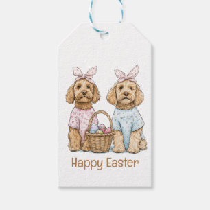 Happy Easter Goldendoodle Dogs Gift Tags