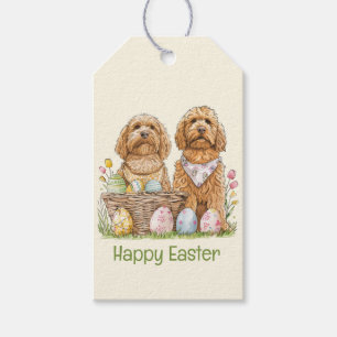 Happy Easter Goldendoodle Dogs Gift Tags