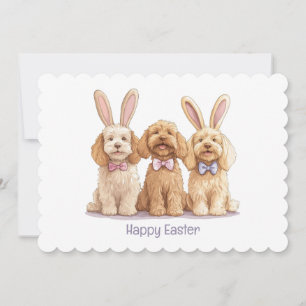 Happy Easter Goldendoodle Dogs Holiday Card
