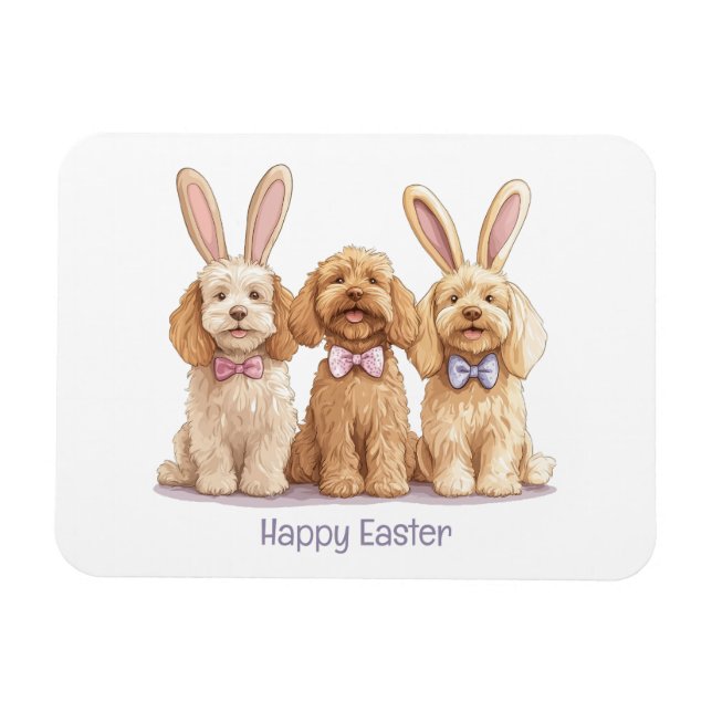 Happy Easter Goldendoodle Dogs Magnet (Horizontal)