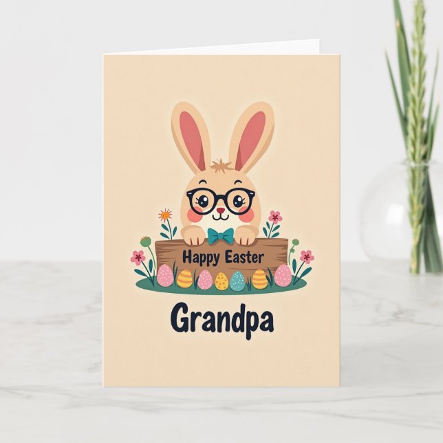 Happy Easter Grandpa Art Card (Front)