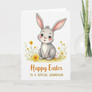 Happy Easter Grandson Cute Bunny Card