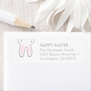 Happy Easter gray cute funny bunny address