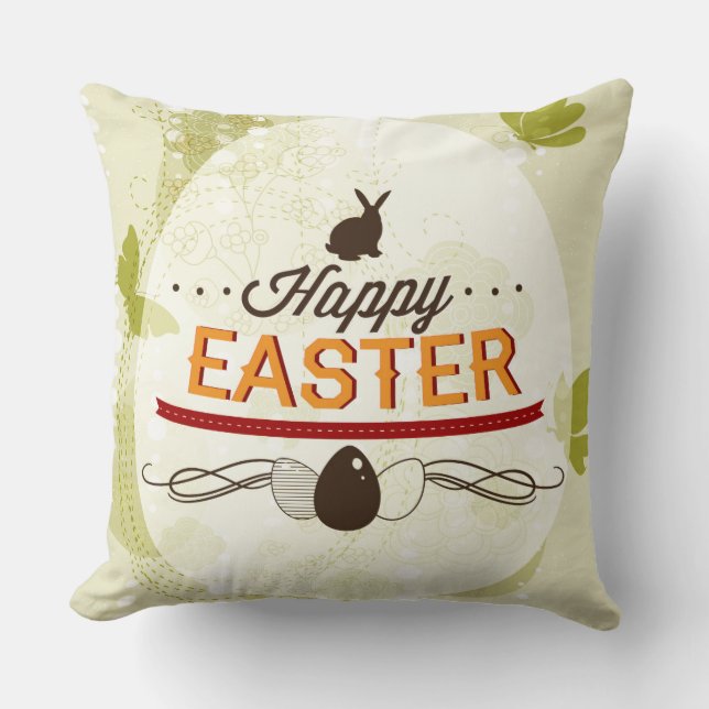 Happy Easter Green Cushion (Front)