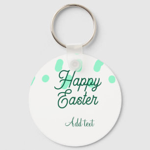 Happy Easter green eggs pastel name date simple  Key Ring