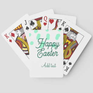 Happy Easter green eggs pastel name date simple Playing Cards