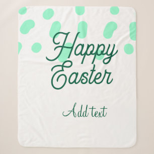 Happy Easter green eggs pastel name date simple  Sherpa Blanket