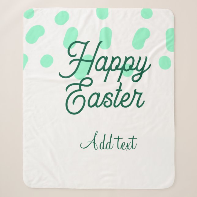 Happy Easter green eggs pastel name date simple  Sherpa Blanket (Front)