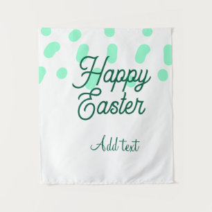 Happy Easter green eggs pastel name date simple  Tapestry