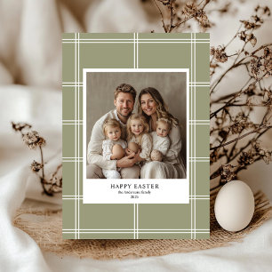 Happy Easter Green Family Photo Personalised Invitation