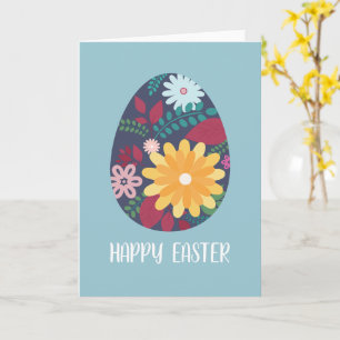 Happy Easter Greeting Card with Colourful Eggs and