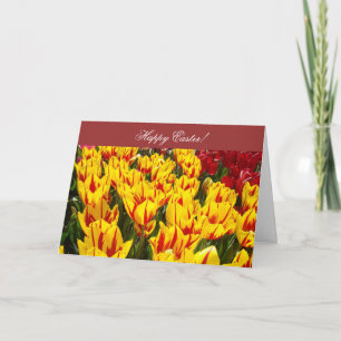 Happy Easter! Greeting Cards Colourful Tulip Flowe