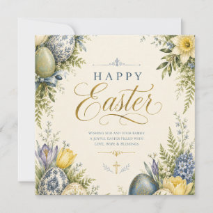 Happy Easter Greeting ,Elegant Floral and pastel Invitation