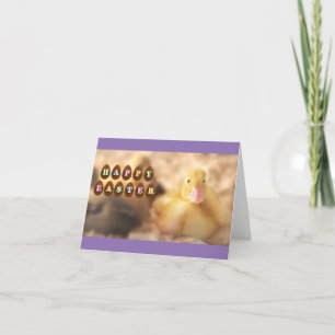 Happy Easter Greetings from Cute Duckling Holiday Card