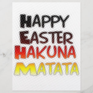 Happy Easter: Hakuna Matata Text Art Design