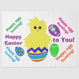 Happy Easter Happy Egg Hunting Chick Eggs Tissue Paper