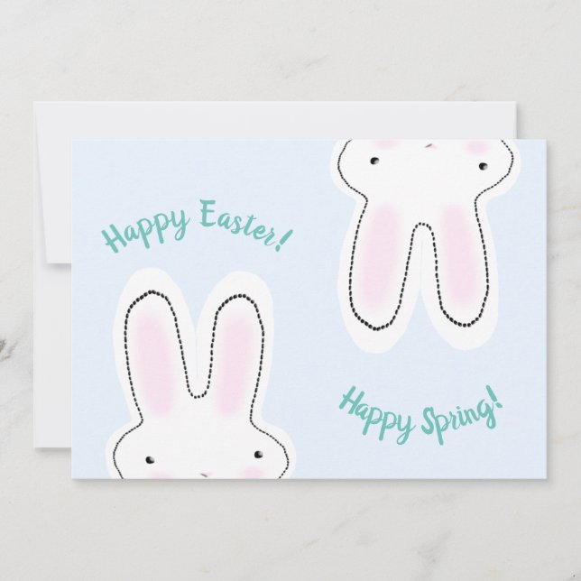 Happy Easter Happy Spring cute bunny funny card (Front)