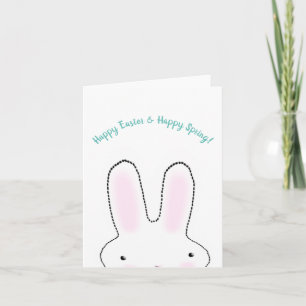 Happy Easter Happy Spring cute Easter Bunny custom Card
