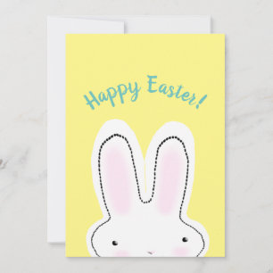 Happy Easter Happy Spring yellow cute Bunny funny Holiday Card