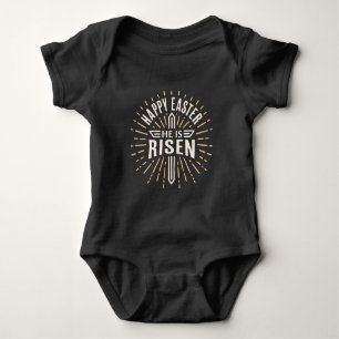 Happy Easter He is risen Baby Bodysuit