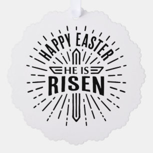 Happy Easter He is risen cross Tree Decoration Card