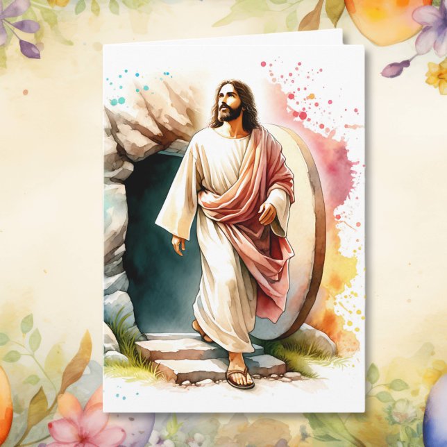 Happy Easter | He is Risen Jesus Card (Creator Uploaded)