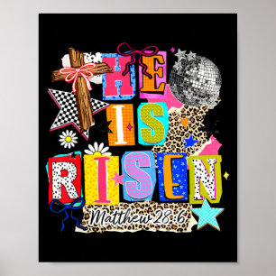 Happy easter he is risen pearl jesus christianHapp Poster