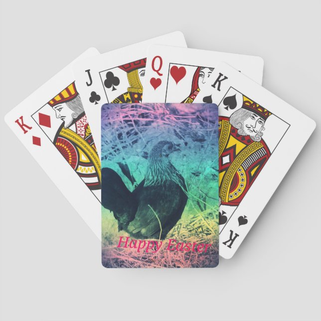Happy Easter Hen Playing Cards (Back)
