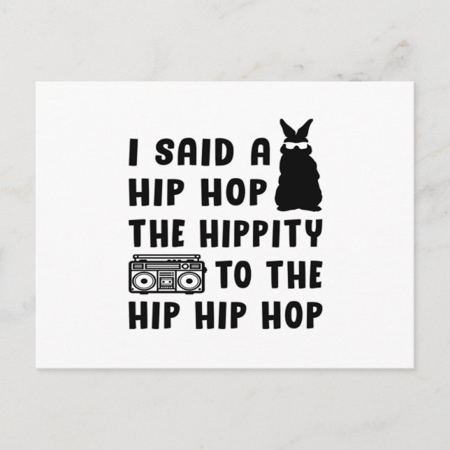 Happy Easter Hip Hop Bunny Easter Funny Gift Idea Postcard (Front)