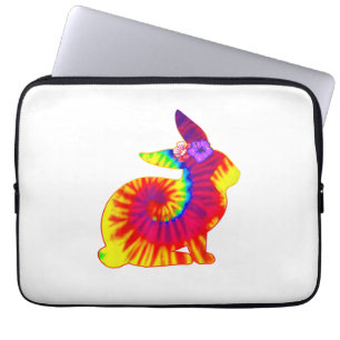 Happy Easter Hippie Bunny Rabbit Tie Dye  Laptop Sleeve
