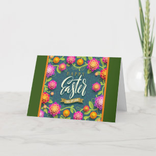 Happy Easter Holiday Bunny Floral Holiday Cards