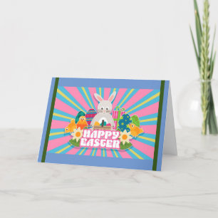Happy Easter Holiday Bunny Floral Holiday Cards