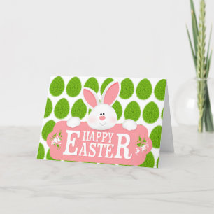 Happy Easter Holiday Bunny Floral Holiday Cards