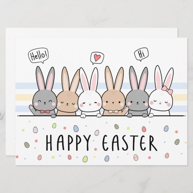 Happy Easter Holiday Card (Front/Back)