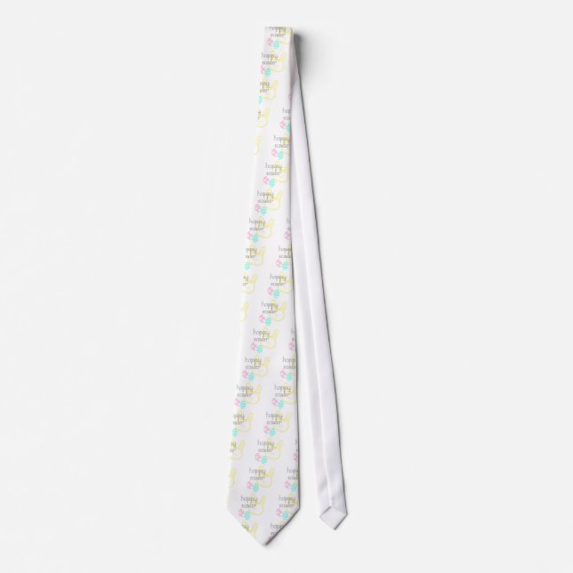 happy easter holiday pastel eggs bunny tie (Front)