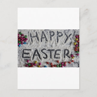 happy easter holiday postcard