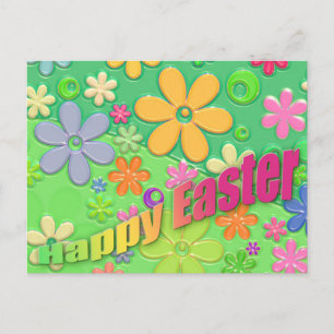 happy easter holiday postcard