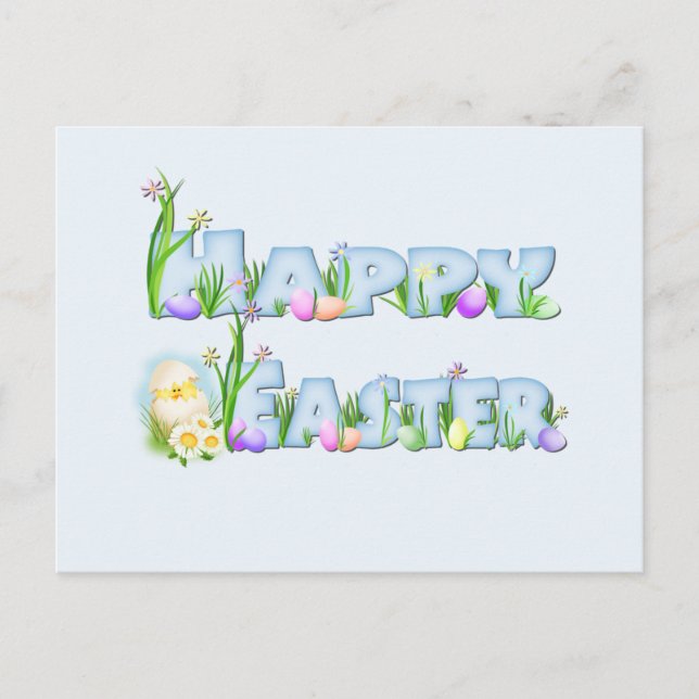 Happy Easter Holiday Postcard (Front)