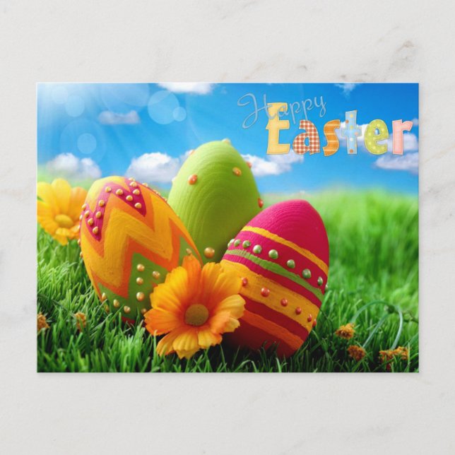 happy easter holiday postcard (Front)