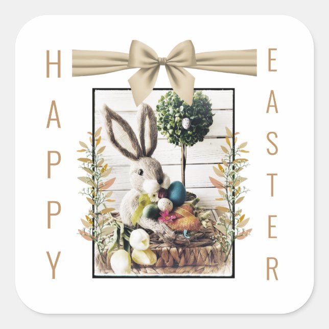 Happy Easter Holiday Stickers - Square (Front)