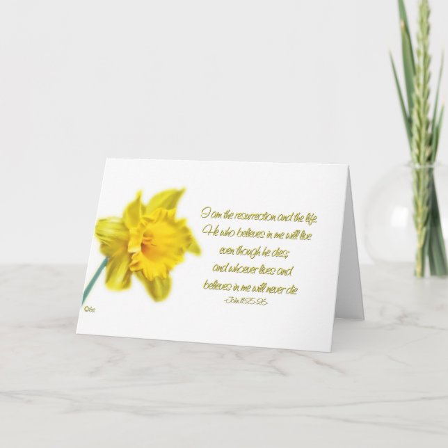 happy easter - i am the resurrrection and the life holiday card (Front)