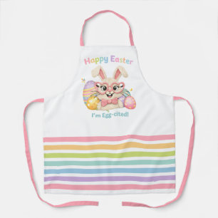 Happy Easter I'm Egg-cited Bunny  Apron