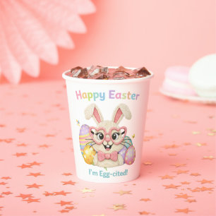 Happy Easter I'm Egg-cited Bunny Paper Cups