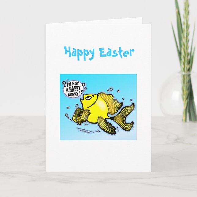HAPPY EASTER I'm not a Happy Bunny funny greeting Holiday Card (Front)