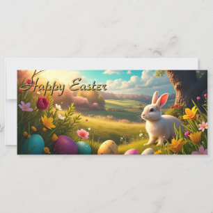 Happy Easter in a Spring Landscape