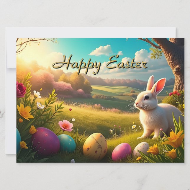 Happy Easter in a Spring Landscape (Front)