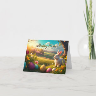 Happy Easter in a Spring Landscape Card